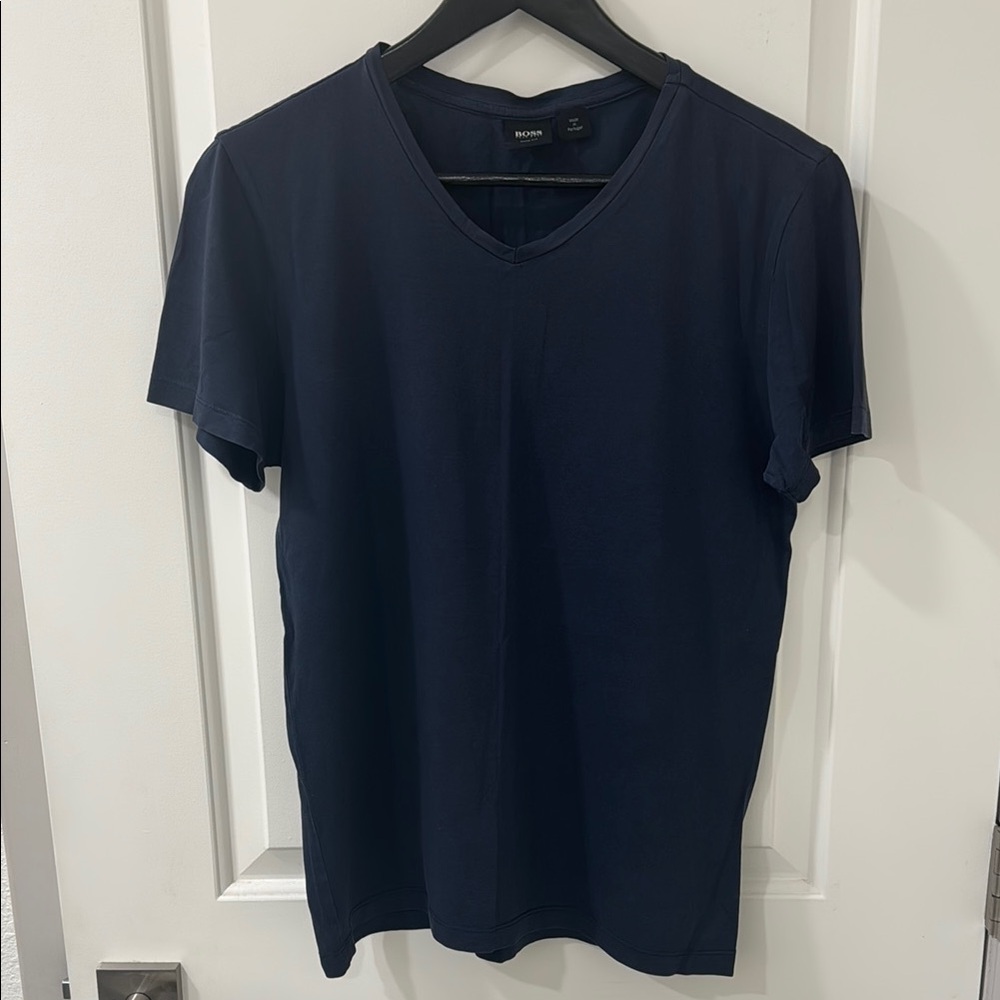 Boss Hugo Boss Navy Blue V-Neck T-Shirt